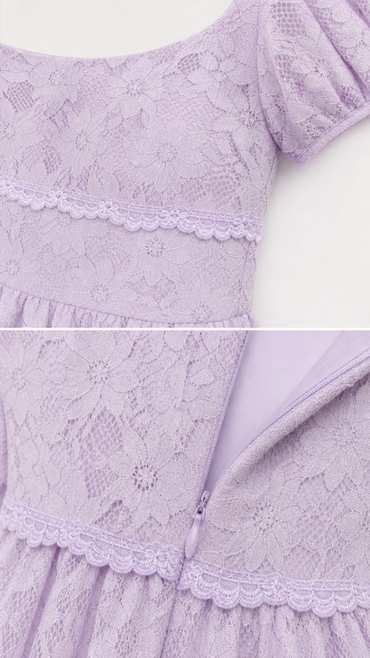 Close-up details of lace fabric and zipper closure