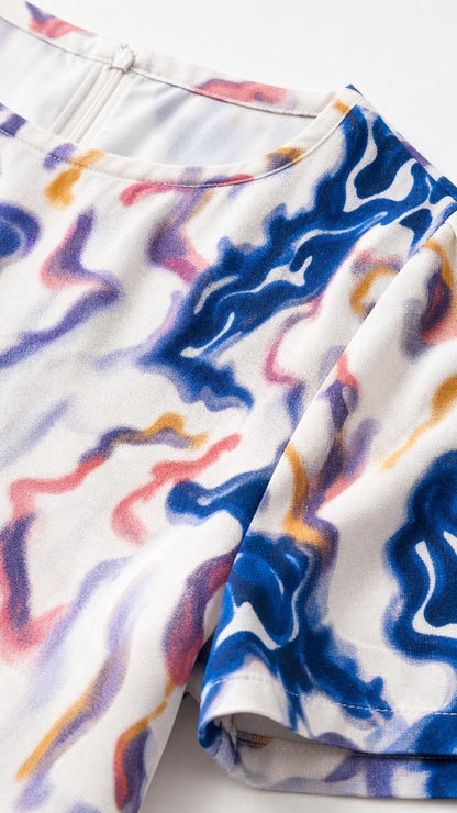 Close-up detail of fabric texture and abstract pattern