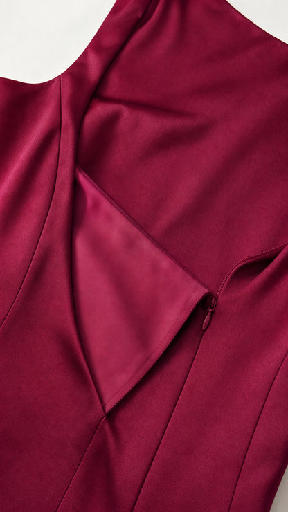 Close-up detail of side zipper and fabric finish
