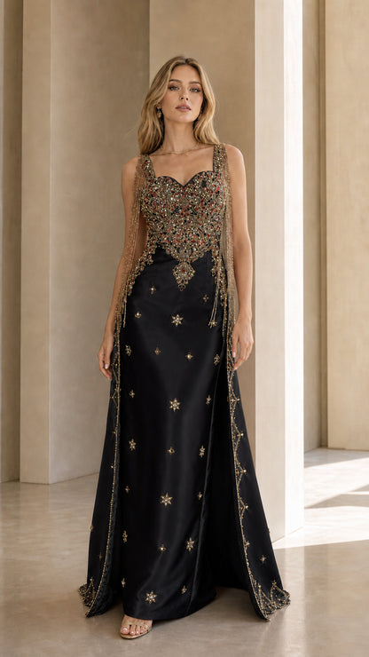 Black variant of the embellished evening gown
