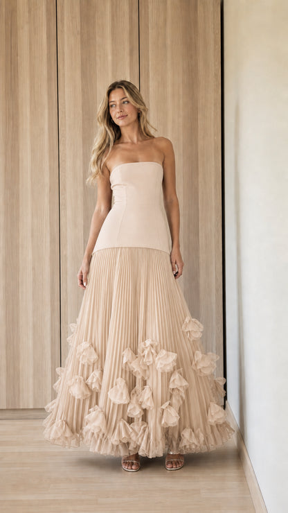 Full length front view of champagne nude color variant