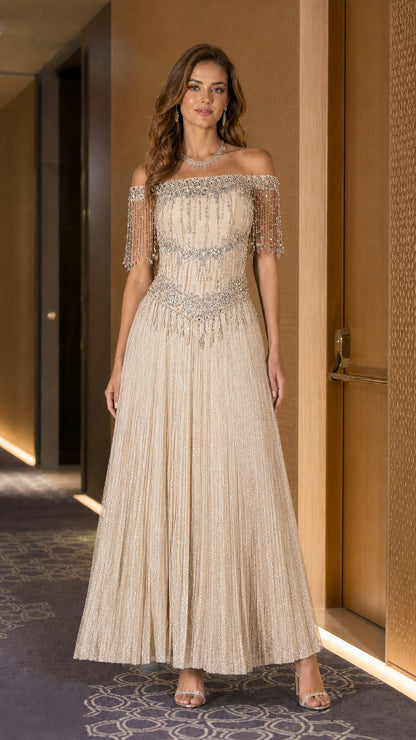 Front view in champagne color variant