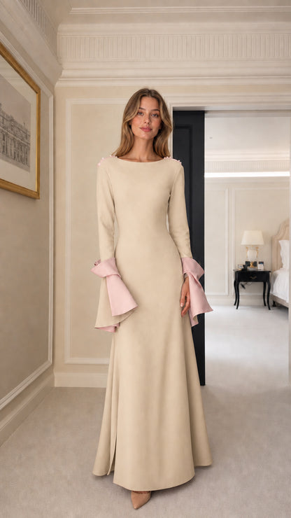 Front view in Beige color variant