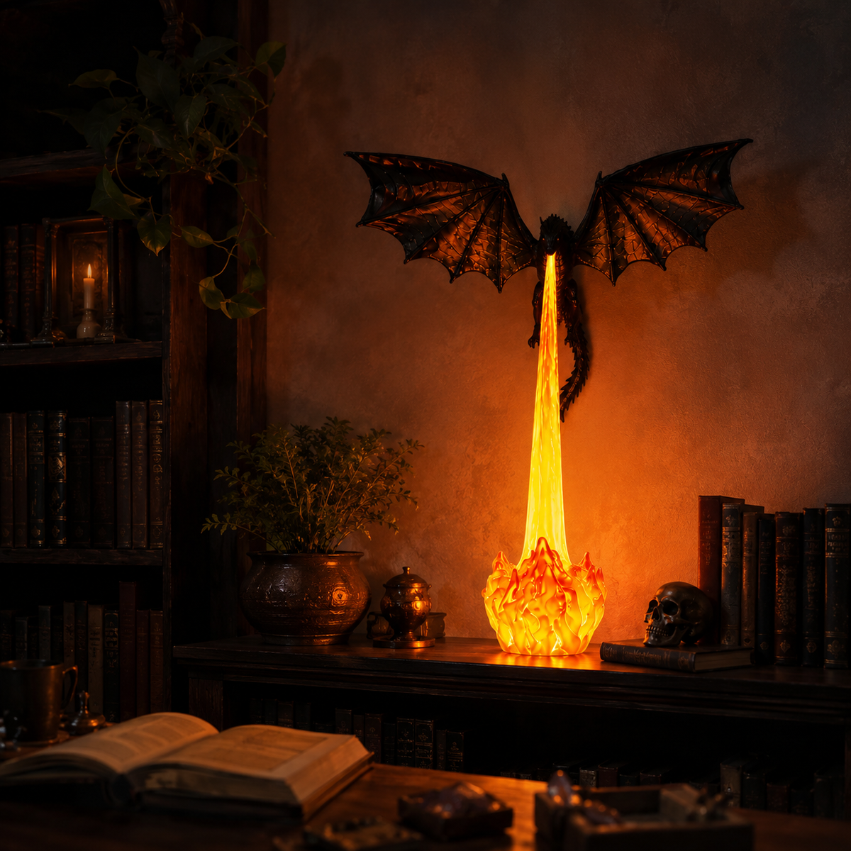Fire Breathing Dragon Lamp